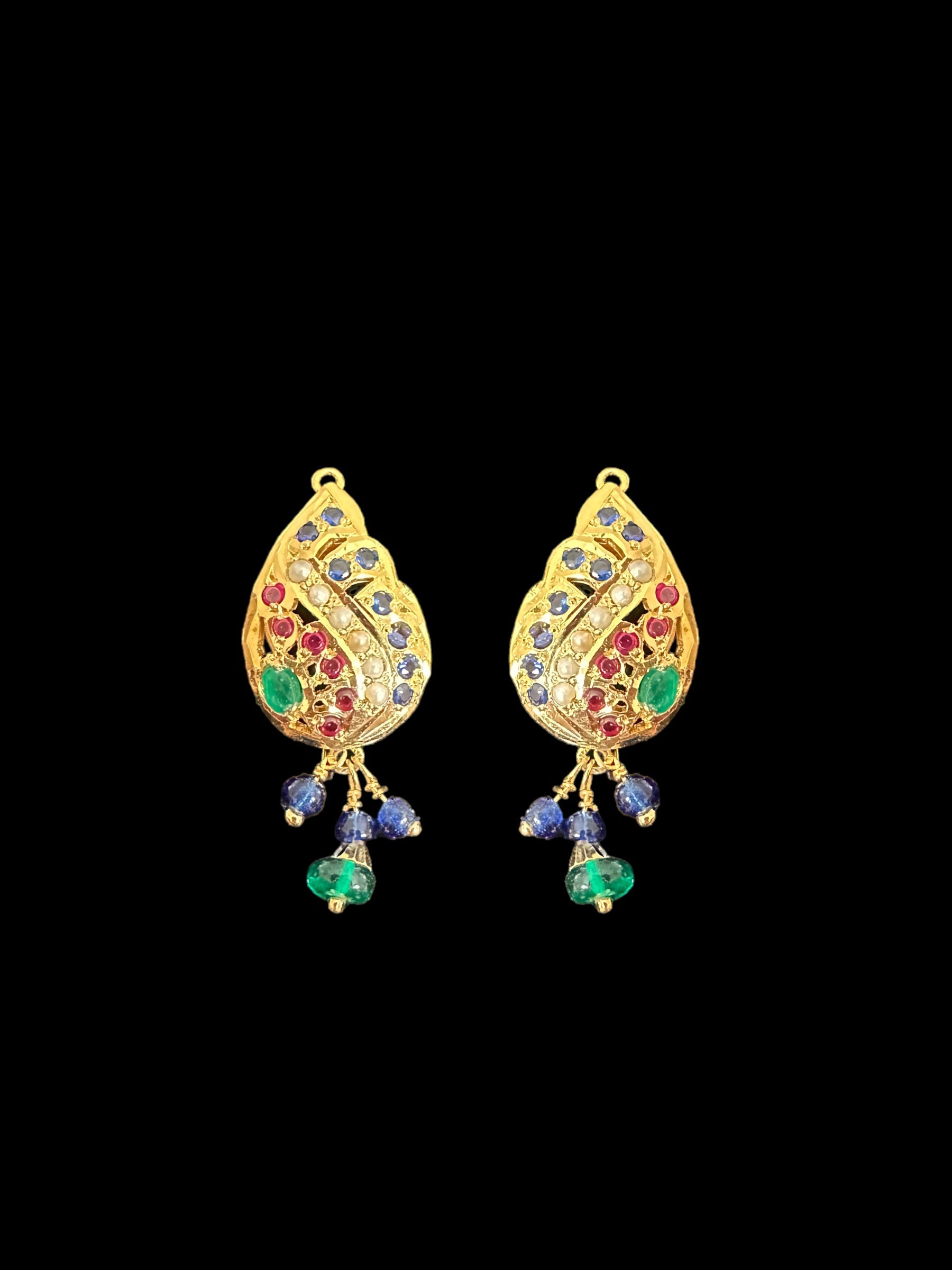 Emerald & Sapphire Gold-Plated Silver Pendant Set with Freshwater Pearls ( READY TO SHIP )