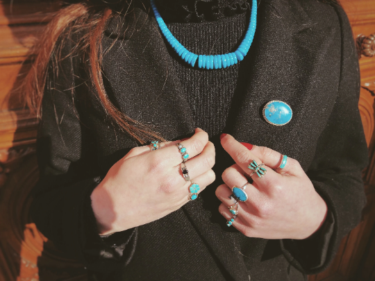 Kingman Turquoise Brooch
