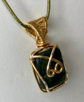 Wire Wrapped Stone Pendants, Silver and Gold Plated Copper Wire
