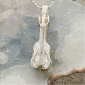 Agatized Coral Crystal Violin Wire Wrap Pendant Copper