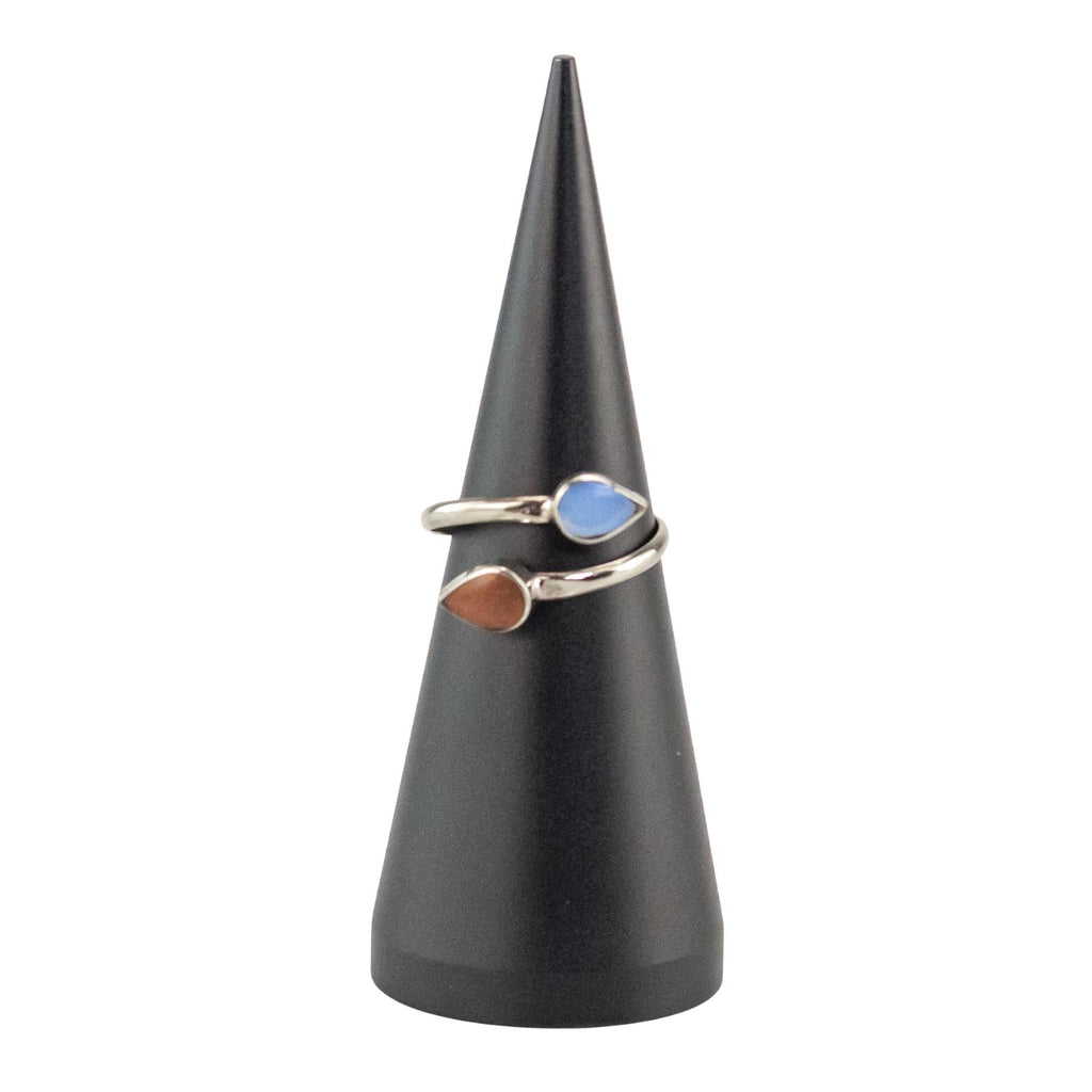 Assorted Dual Crystal Leaf Adjustable Ring