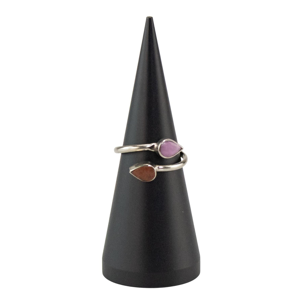 Assorted Dual Crystal Leaf Adjustable Ring