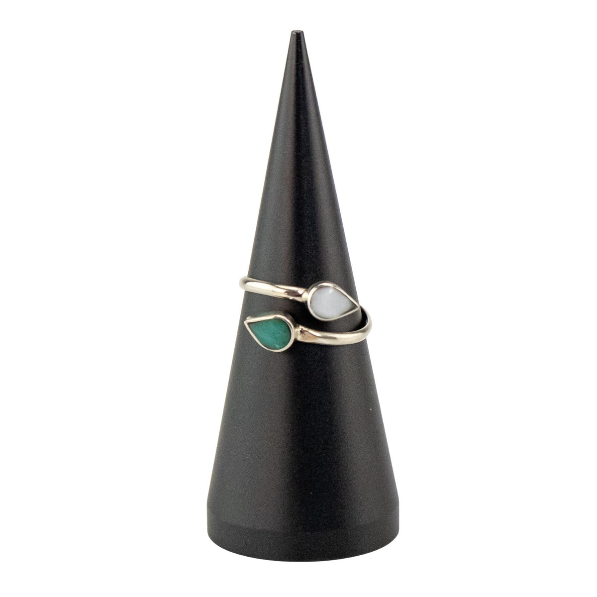 Assorted Dual Crystal Leaf Adjustable Ring