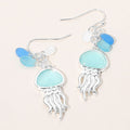 Sea Glass Jellyfish Drop Dangle Earrings