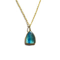 Blue Kyanite Shield Rose Cut Necklace