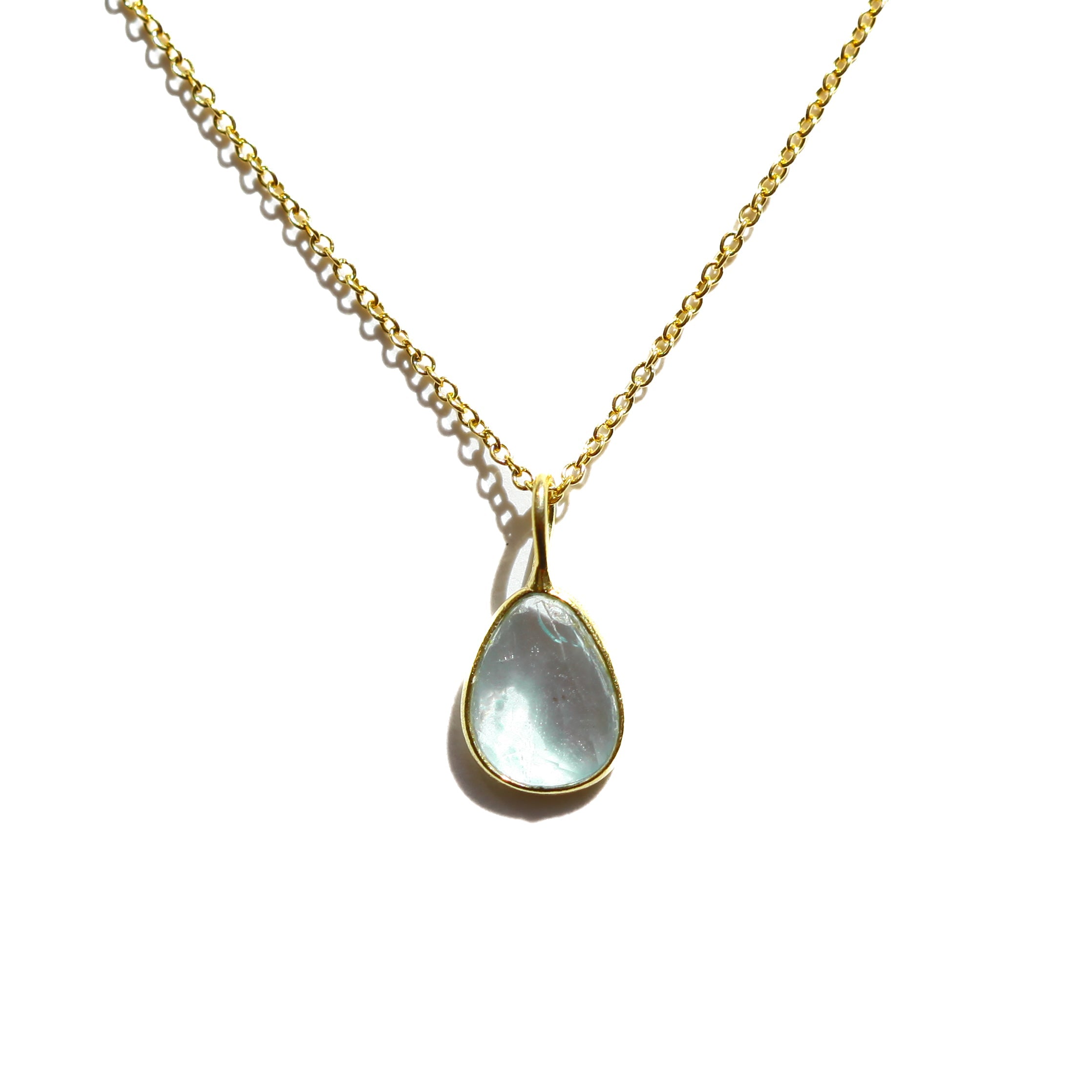 Aquamarine Rose Cut Necklace