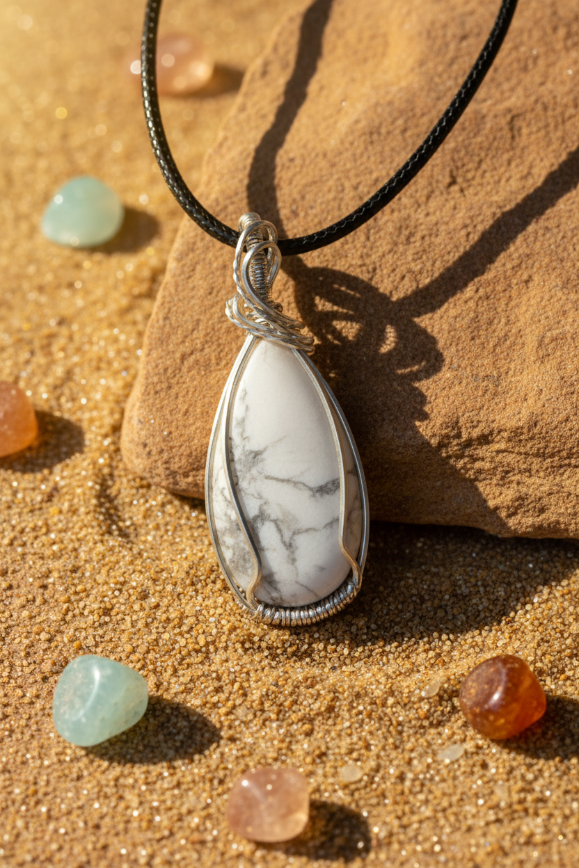 Marble Stone Pendant Necklace