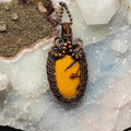 Mookaite Jasper Crystal Wire Wrap Copper Pendant Unique