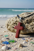 Red Carnelian Cross Pendant Necklace
