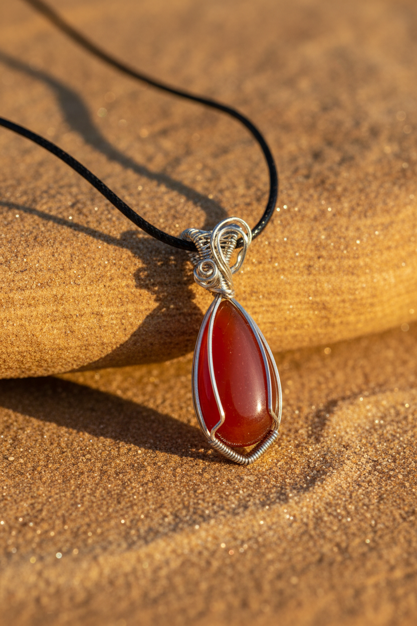Red Stone Pendant Necklace