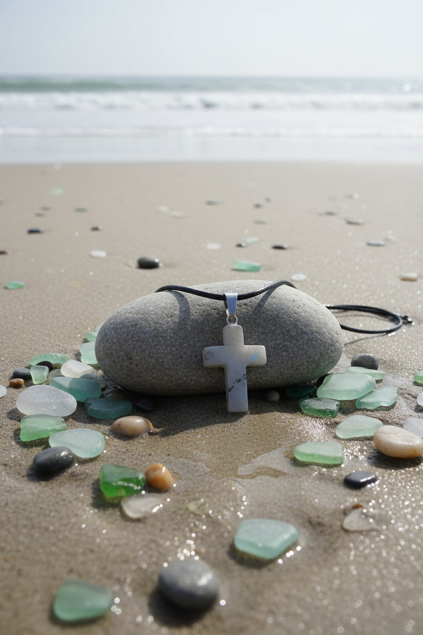 Hematite Cross Pendant Necklace