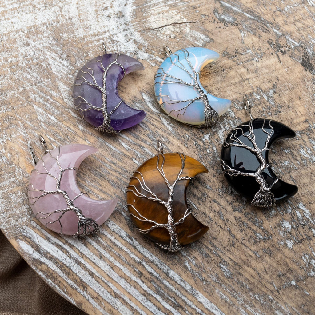Wire Wrapped Moon Pendant