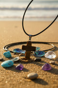 Tiger's Eye Cross Pendant Necklace