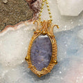 Wire Wrap Pendant | Blue Chalcedony & Copper