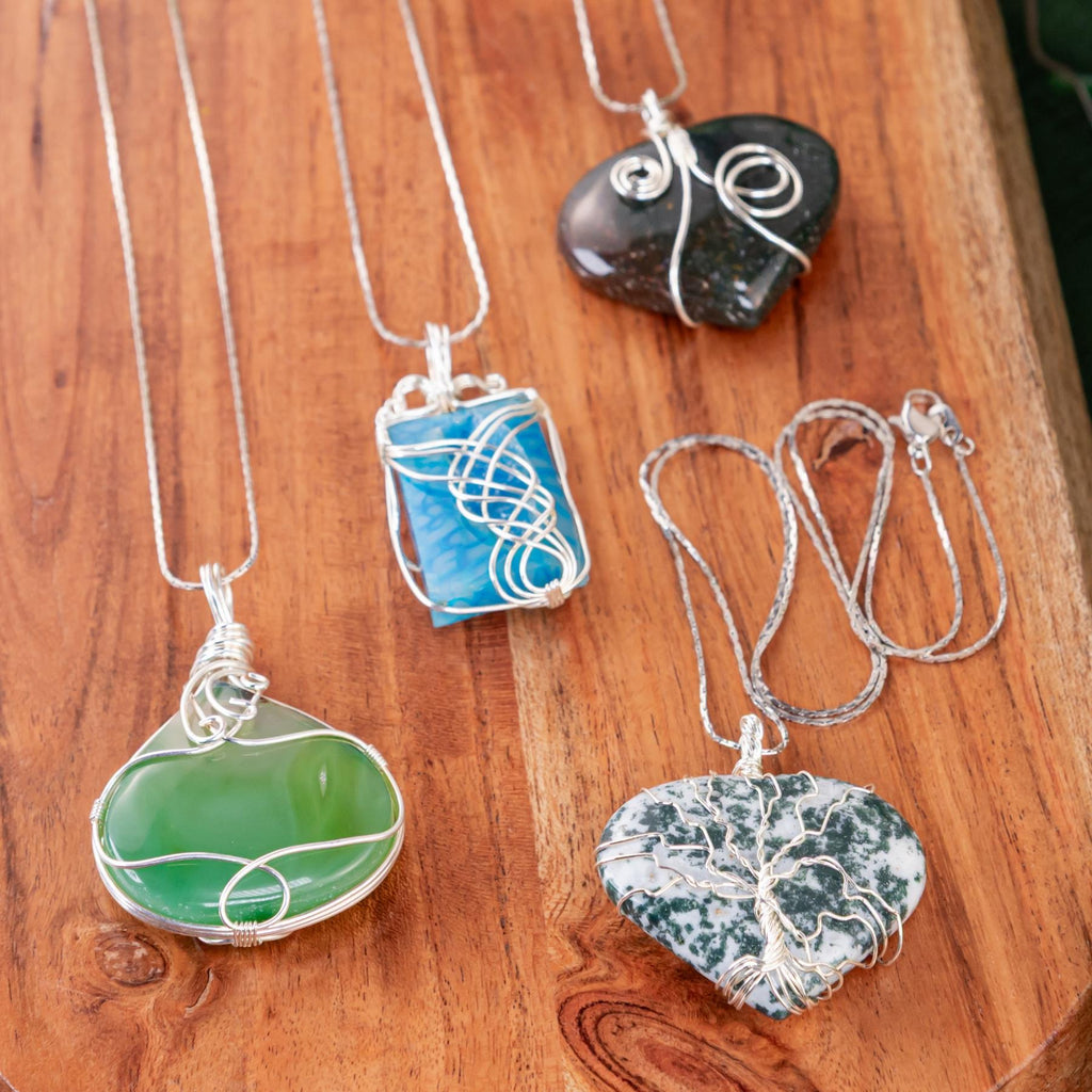Wire Wrapped Crystal Necklace