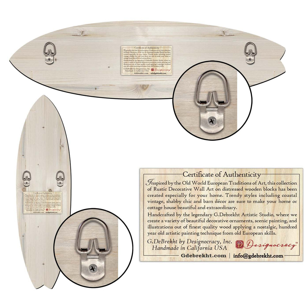 Whale Surfboard Wall Art – Handcrafted Coastal Ocean Decor by G.DeBrekht – Marine Life Beach House Accent for Indoor & Outdoor – 8490154HS