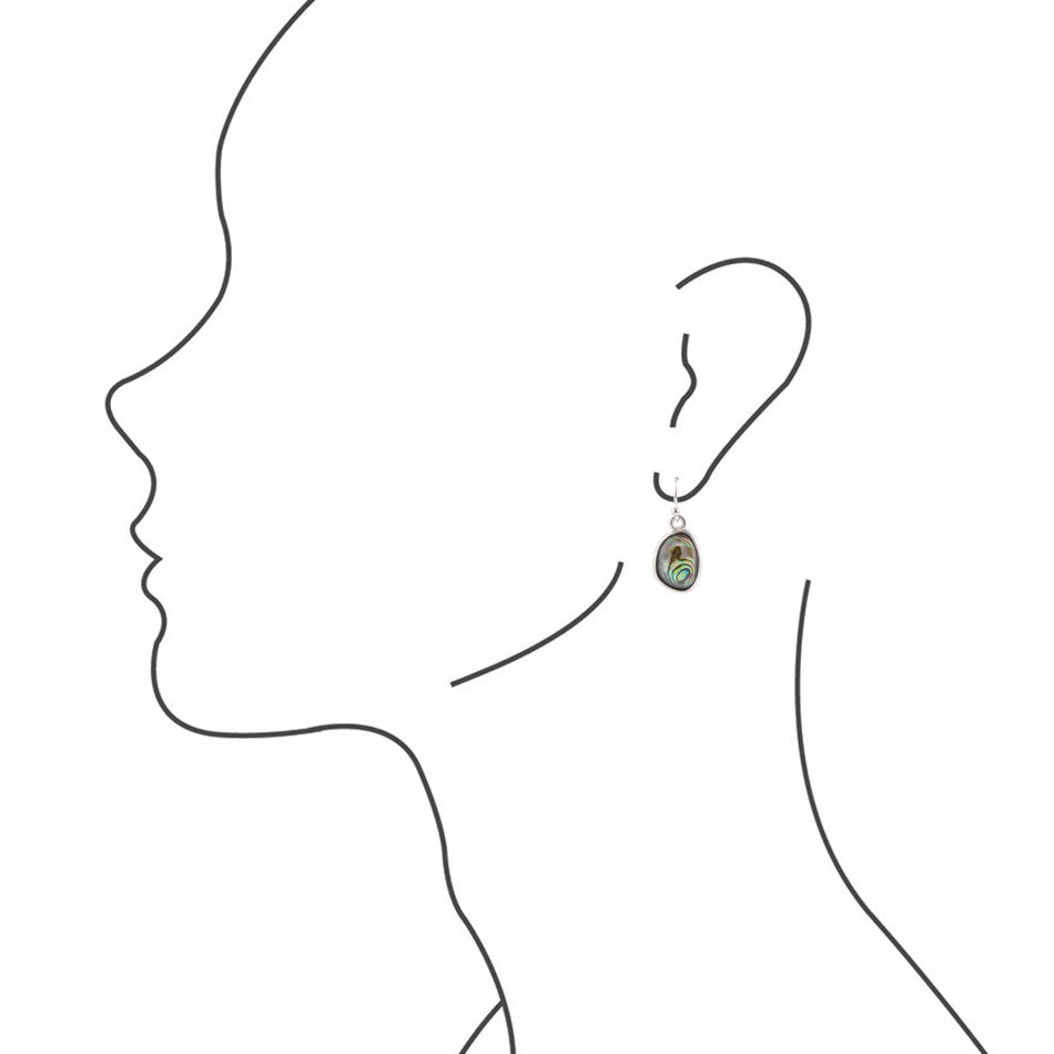 Blue Abalone and Sterling Silver Drop Earrings