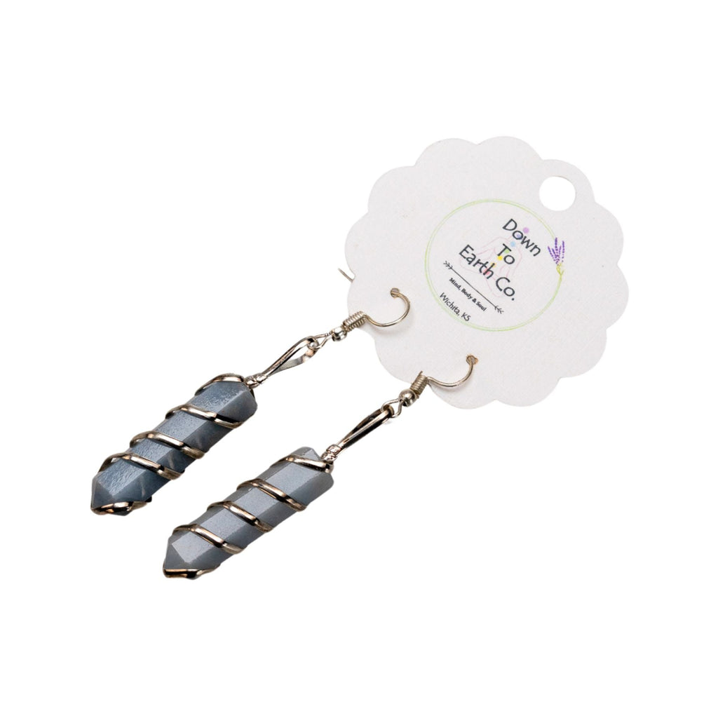 Silver Wire Wrapped Crystal Earrings