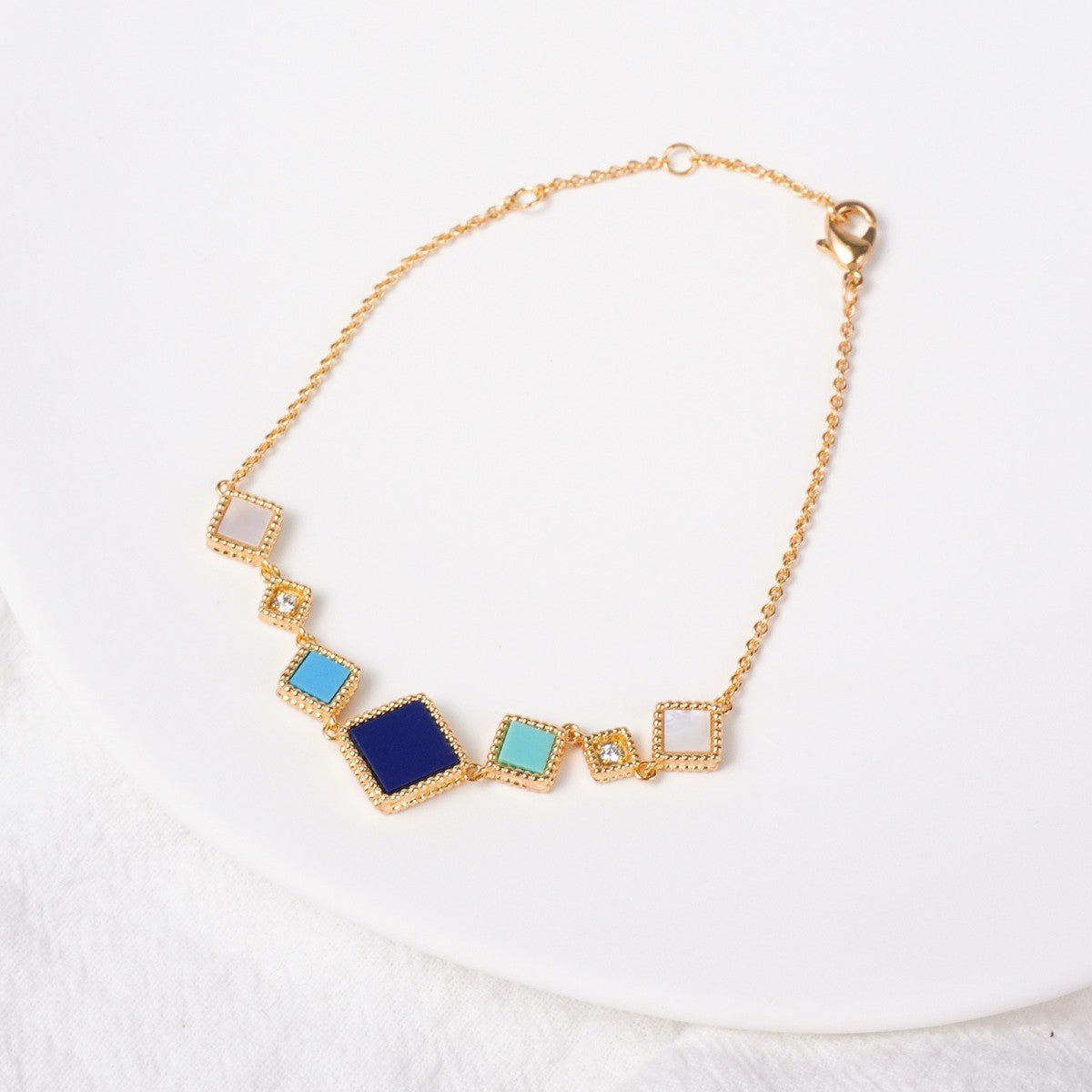 Celeste Geometric Gemstone Jewelry Set | Islamic Blue Stone Jewelry Set (MAC253)