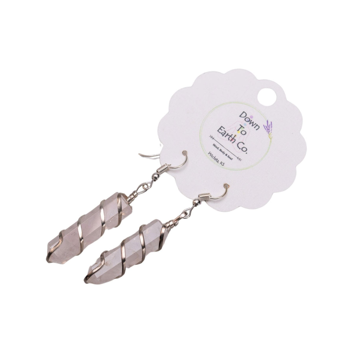 Silver Wire Wrapped Crystal Earrings